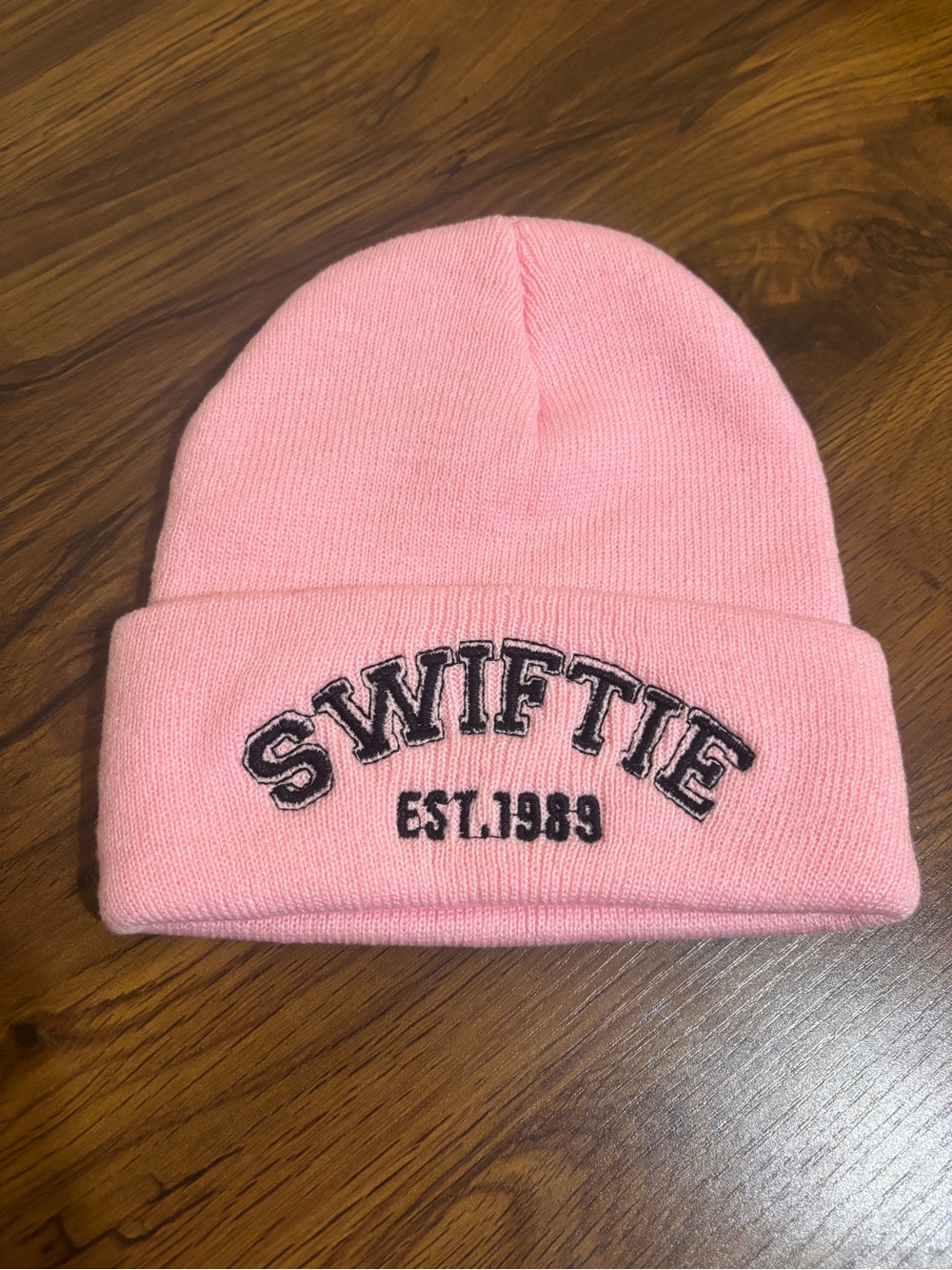 Pink Embroidered “Swiftie” Beanie Hat | Swiftie Winter Toque